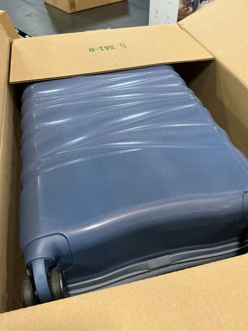 Condition photo showing Good Condition for (the color is different)american tourister 24-inch spinner, slate blue, 24-inch spinner cascade hardside expandable luggage with spinner wheels 24-inch spinner slate blue