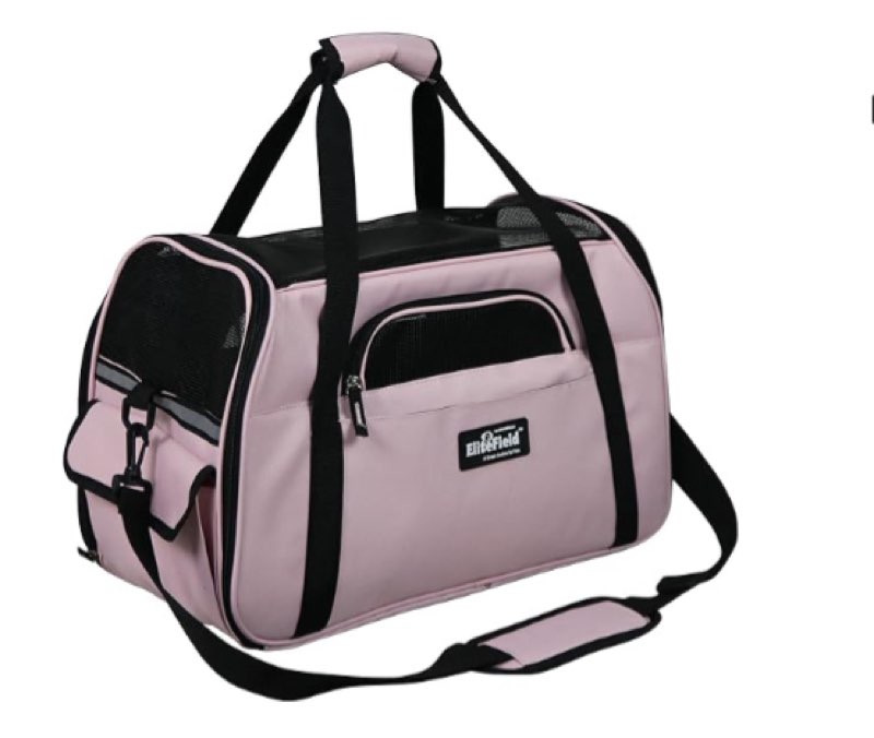 elitefield soft sided pet carrier (3 year warranty, airline approved), multiple sizes and colors available (large: 19" l x 10" w x 13" h, pink)