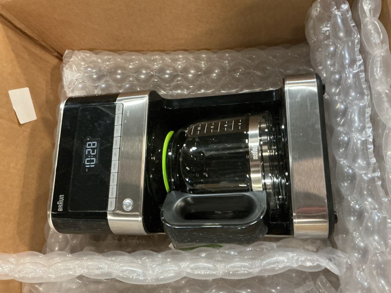 Condition photo showing Good Condition for braun brewsense 12 cup drip coffee maker - pause & pour mid brew, coffee machine with 24-hour timer & clock, bold & regular strength, 1-4 cup functions, self clean, auto shutoff, stainless steel silver