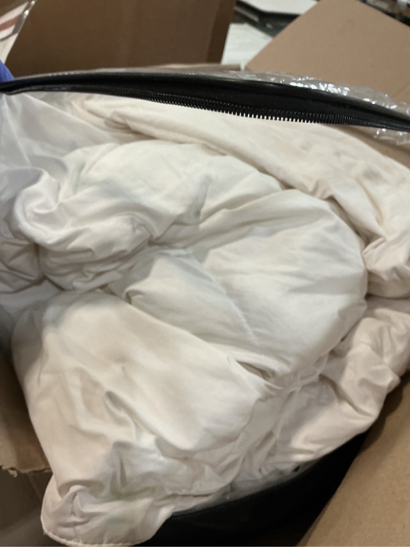 Condition photo showing As Is for Utopia Bedding Comforter Duvet Insert, Quilted Comforter with Corner Tabs, Box Stitched Down Alternative Comforters King Size (White) King (Pack of 1) White