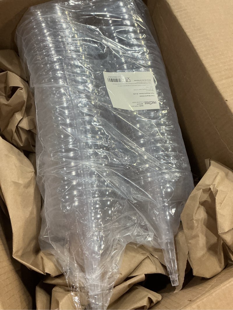 Condition photo showing New/Like New for prestee 50 clear plastic margarita glasses, 12oz - heavy duty margarita glasses disposable for cinco de mayo party decorations, taco party, plastic cocktail cups 50 clear large (50 count)