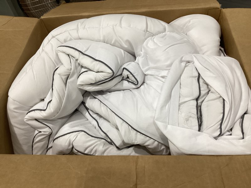 Condition photo showing As Is for samebed mattress topper king,extra thick mattress pad cover for back pain,cooling mattress protector with 8-21 inch deep pocket,overfilled down alternative filling white king