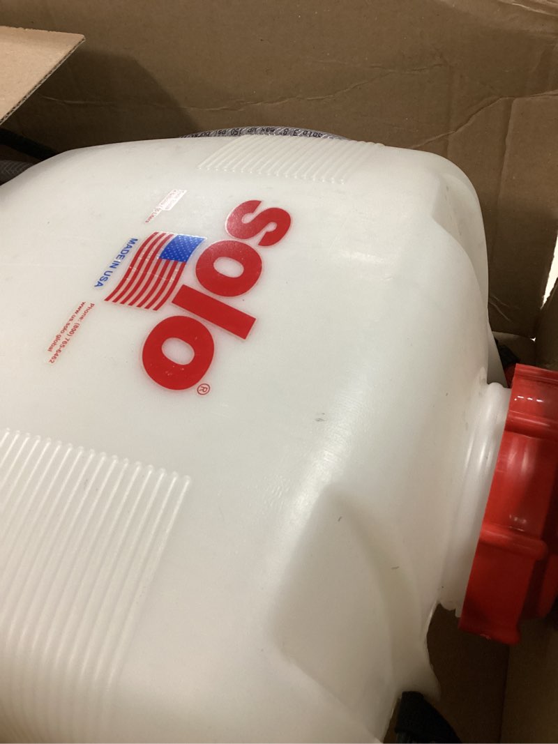 Condition photo showing As Is for solo 425 4-gallon piston backpack sprayer, wide pressure range up to 90 psi
