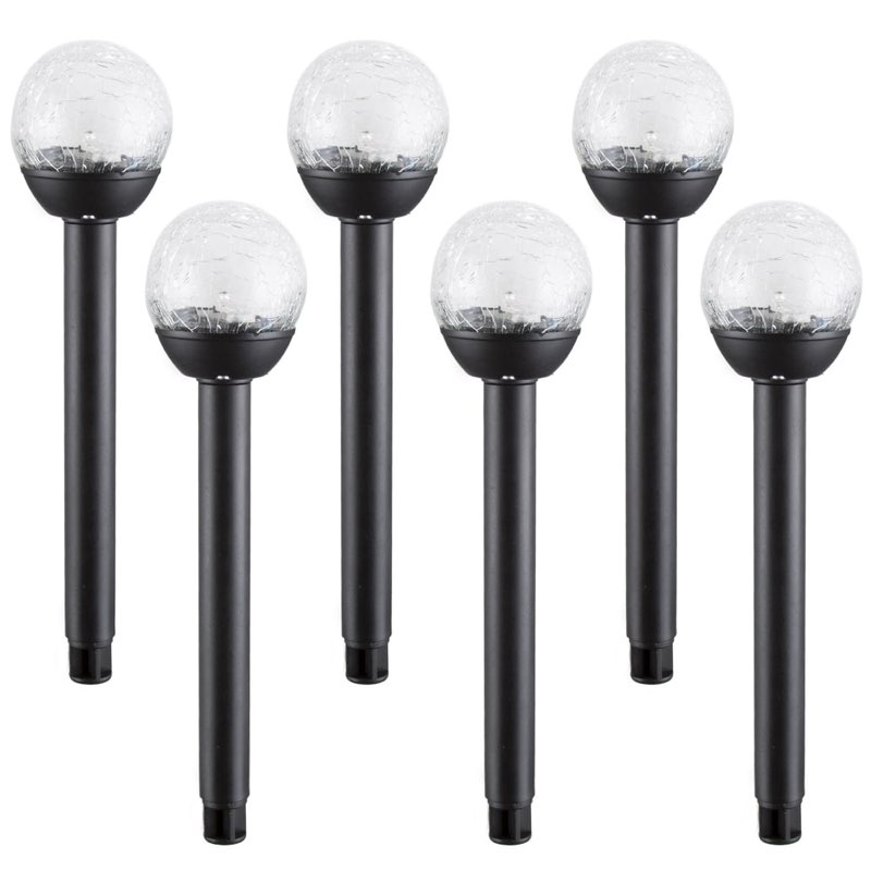 ( 6 pack)  harbor breeze 3 -lumens matte black solar led outdoor path light ( 3000-k )