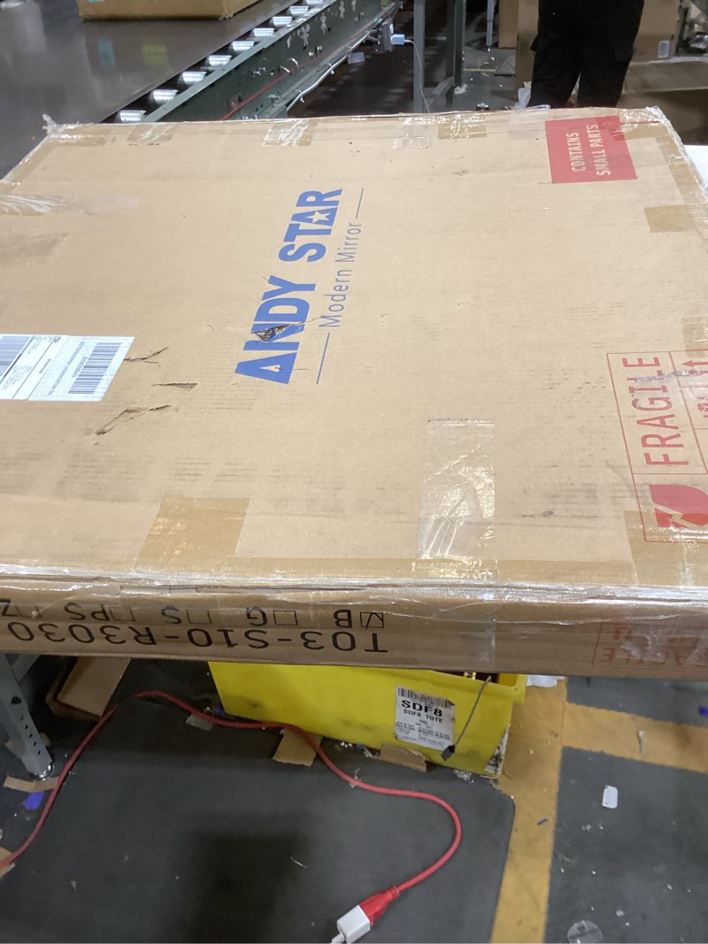 Condition photo showing Good Condition for ANDY STAR Black Bathroom Mirrors for Over Sink, 30x30 Inch Matte Black Mirror for Bathroom, Square M