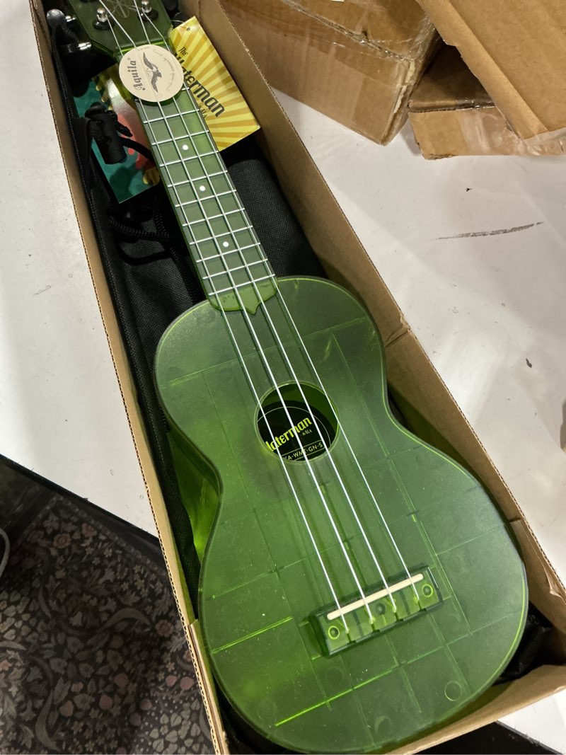 Condition photo showing Good Condition for kala ukulele jade green glass 4 string soprano ukulele from the waterman sea glass collection, classroom instruments