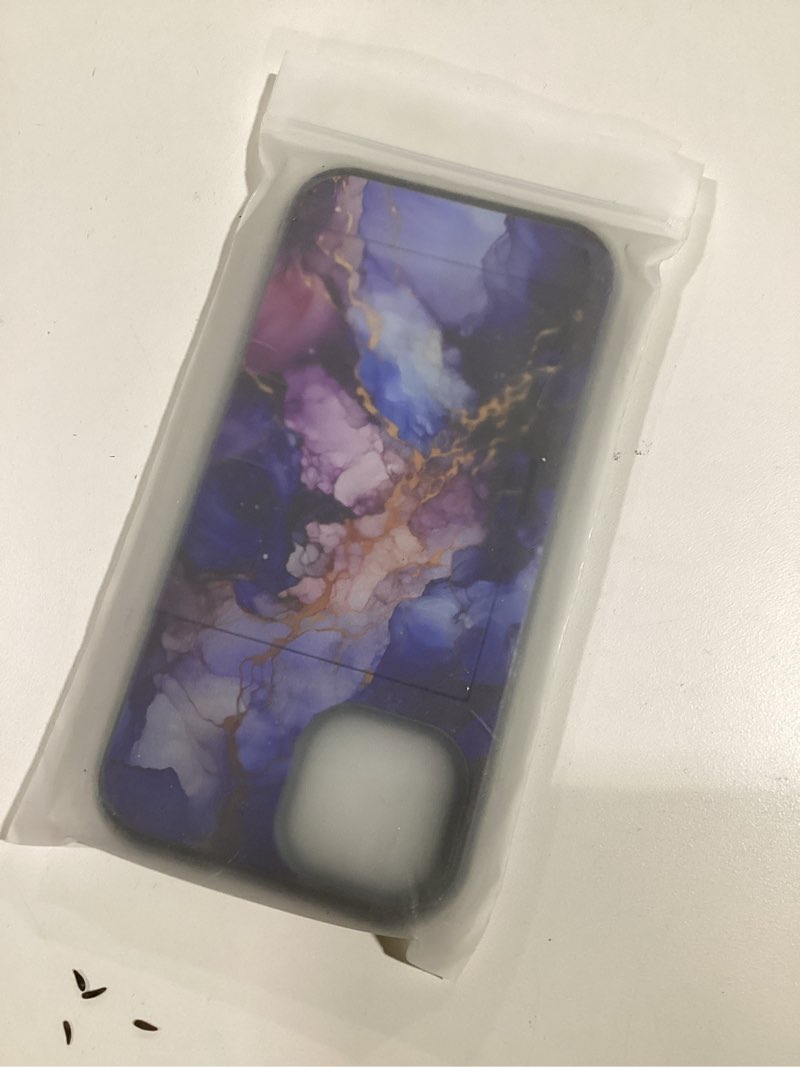 Condition photo showing New/Like New for Compatible for iPhone 15 Case Cute with Card Holder Slim Slot Phone Wallet Cover for Women/Blue Marble Natural Stone Swirls Painting Abstract Blue Purple Marble