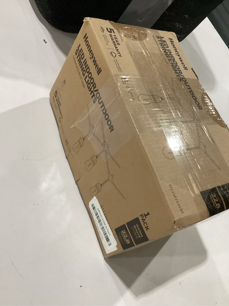 Condition photo showing As Is for Honeywell E26 LED Outdoor Indoor String Lights, 24 FT (Maximum 1680FT) Commercial Grade Patio Gazebo