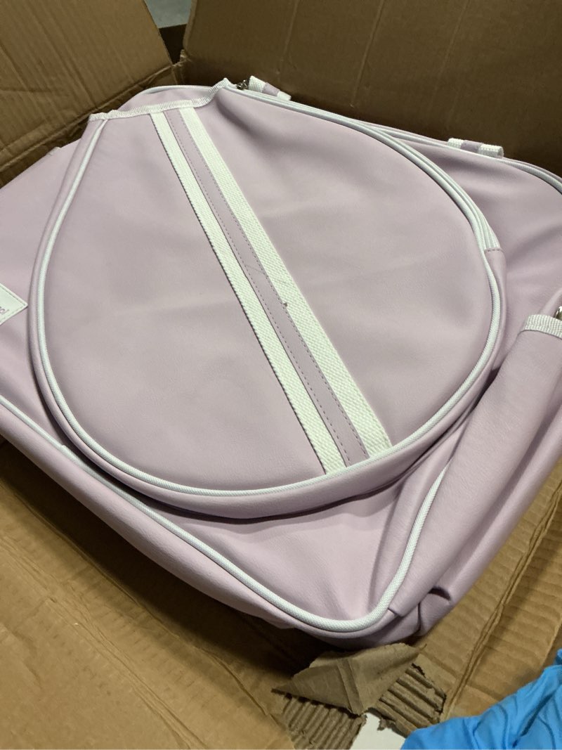 Condition photo showing Good Condition for remobia hicol purple pu leather women large sports handbag tennis racket shoulder bag tennis tote bag for 2 rackets, with water bottle holder