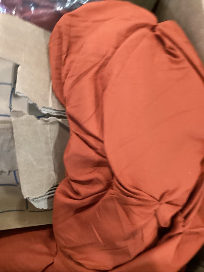 Condition photo showing New/Like New for bedsure queen comforter set burnt orange - bed in a bag queen size bedding 7 pieces, gentlesoft™ pintuck bed set gift for family, pinch pleat burnt orange comforter with sheets, pillowcases & shams 16 - burnt orange queen