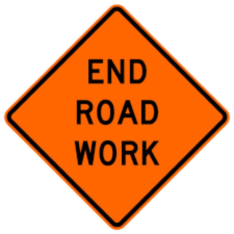 Roll-Up Sign-48" Nonreflective Vinyl-End Road Work