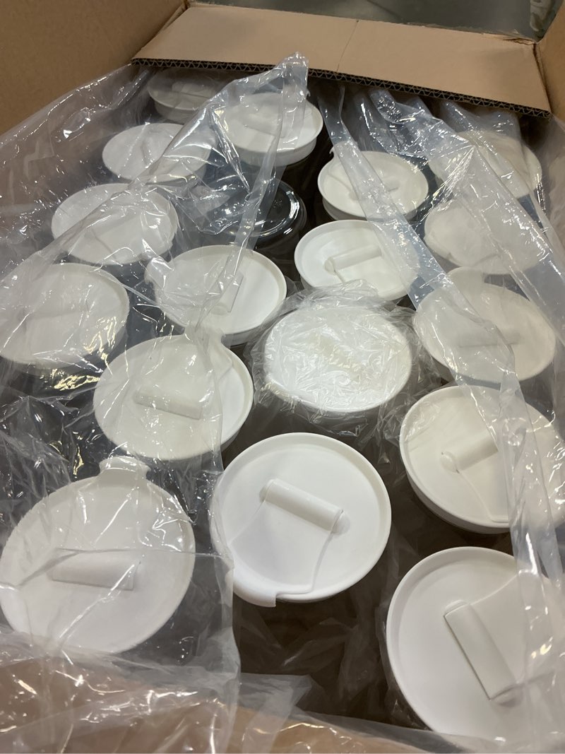 Condition photo showing Good Condition for gejoy 24 pcs plastic water carafe with lids 32 oz clear juice pitchers for mimosa bar drinks milk iced tea beverage containers for home restaurant school fridge, not dishwasher safe (white cap) 24 white cap