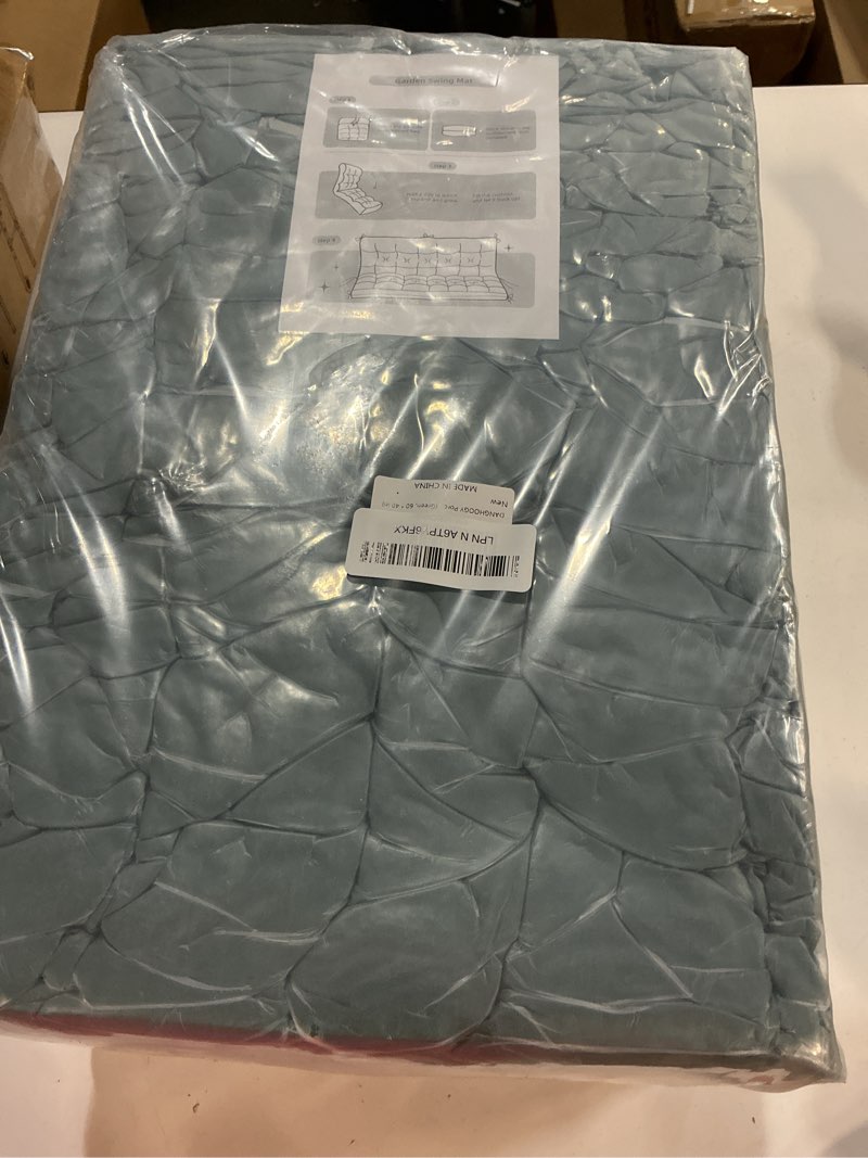 Condition photo showing New/Like New for Porch Swing Cushions, Waterproof Swing Cushions Replacement with Backrest, Outdoor Swing Bench Cushions 2-3 Seater Replacement for Patio Furniture 60x40 (Green) Green 60''×40''