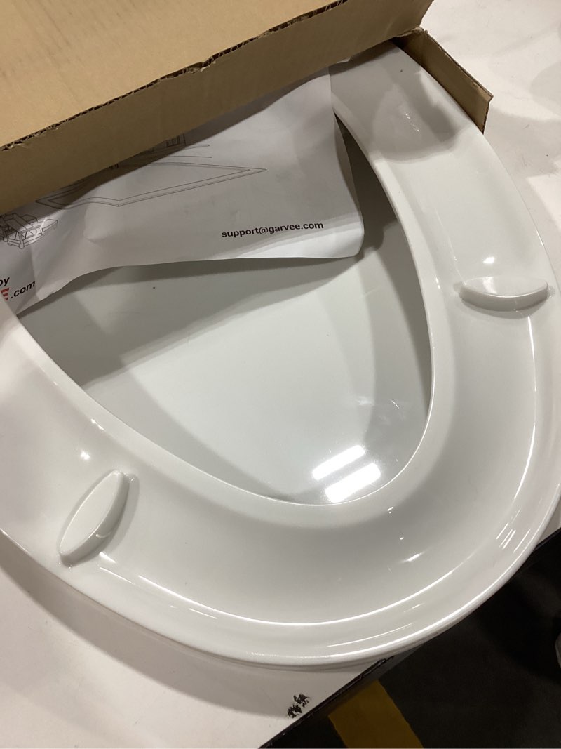 Condition photo showing As Is for Toilet Seat Cover Elongated – Durable PP Toilet Seat with Slow Close Hinges, Easy Clean White Replacement for American Standard Toilets White Elongated Toilet Seat