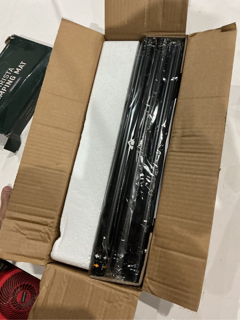 Condition photo showing New/Like New for yafex curtain rods 32-144 inch, heavy duty 1 inch adjustable curtain rod for windows, black extra long window treatment rods, modern design, easy installation