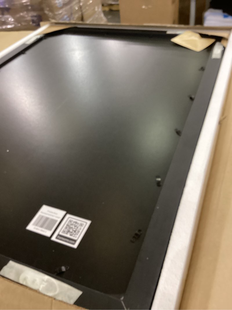 Condition photo showing As Is for Frame Amo A1 23.4x33.1 Black Solid Wood Poster Frame, White Mat for A2 16.5x23.4 Image, Tempered Glass Front, 1.5 inch Wide, 1 inch Thick, High-End, Heavy-Duty, Gallery Grade & Acid-Free Black A1