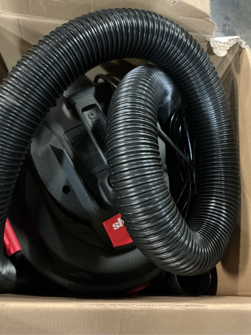 Condition photo showing As Is for shop-vac 12-gallon 6.5 hp corded wet/dry shop vacuum with accessories included