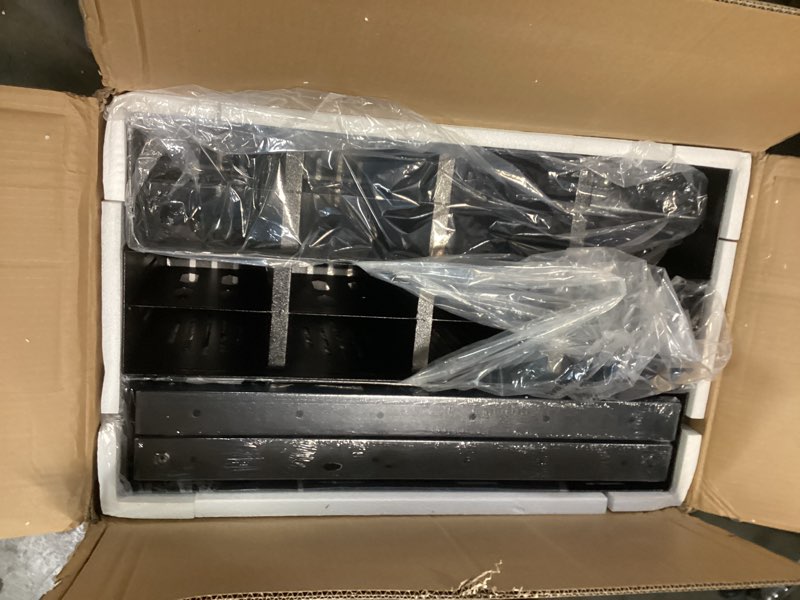 Condition photo showing Good Condition for 12-Pair Ski Storage Rack w/Width-Adjustable Fixing Bars, Heavy Duty Metal Freestanding Ski Rack - Ideal Organizer for Garage, Home and Store, 26" L ×25.2" W ×13.6" H 12 Pairs