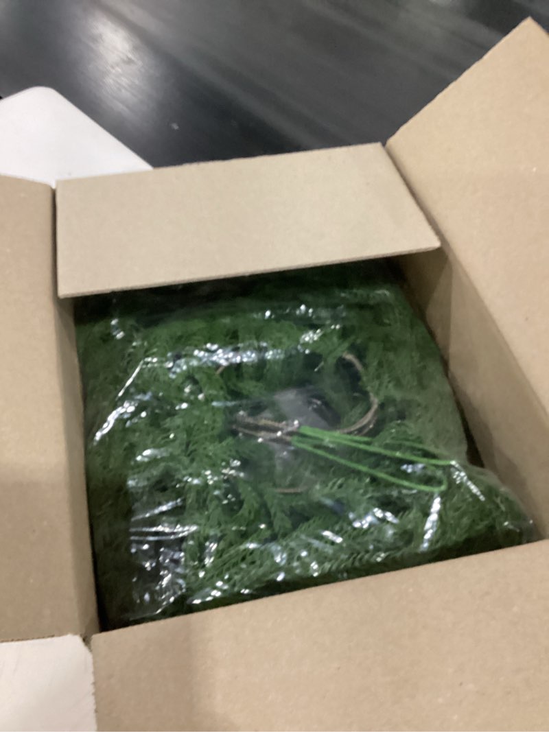 Condition photo showing New/Like New for 6FT Anna's Whimsy 2PCS Christmas Garland with Light, Real Touch Winter Pine Garland, Green Artificial Greenery Garland for Table, Mantle, Wall, Indoor, Outdoor Christmas Decorations 2W8F 6FT 2PCSCryptomeria Pine with Light