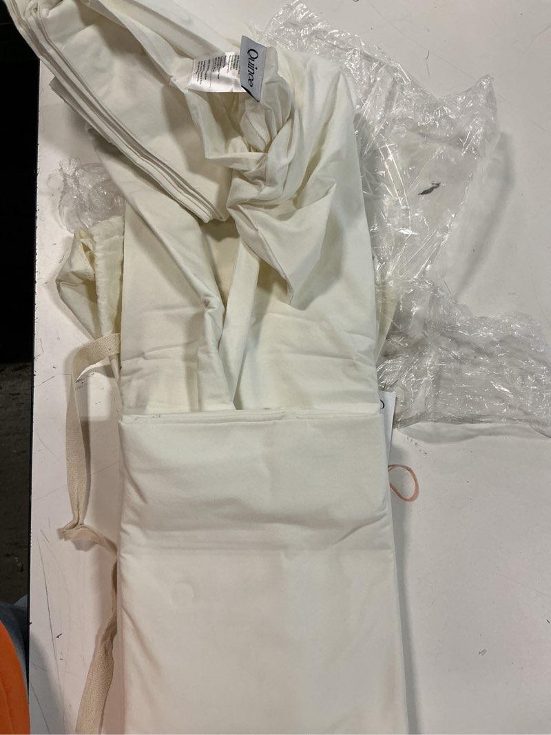 Condition photo showing New/Like New for quince organic crisp percale duvet cover, ivory, queen