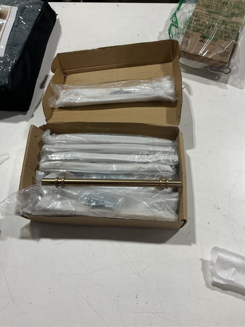 Condition photo showing Good Condition for amerdeco 10 pack champagne bronze cabinet pulls 6.3 inch(160mm) hole centers kitchen cabinet handles cabinets hardware drawer pulls zh0050 6.3"/160mm hole center 10 pack champagne bronze