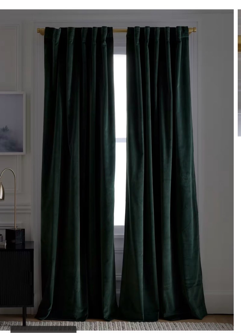 cotton velvet true blackout curtain ( 48”*96”)