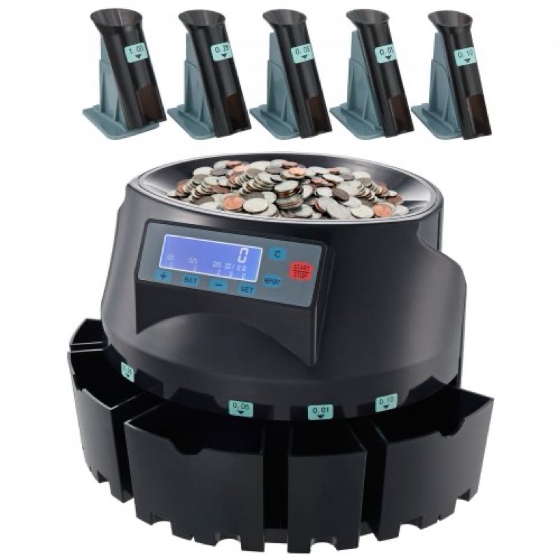 vevor upgraded coin counter & sorter, coin sorter and wrapper machine with intuitive display, change