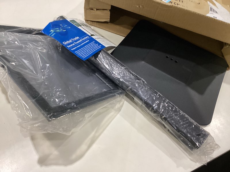 Condition photo showing Good Condition for golemas floor sign holder, 8.5" x 11" black, 11lbs integrated rod heavy duty pedestal sign holder floor stand, no water injection, vertical & horizontal veiw adjustable 8.5x11 black
