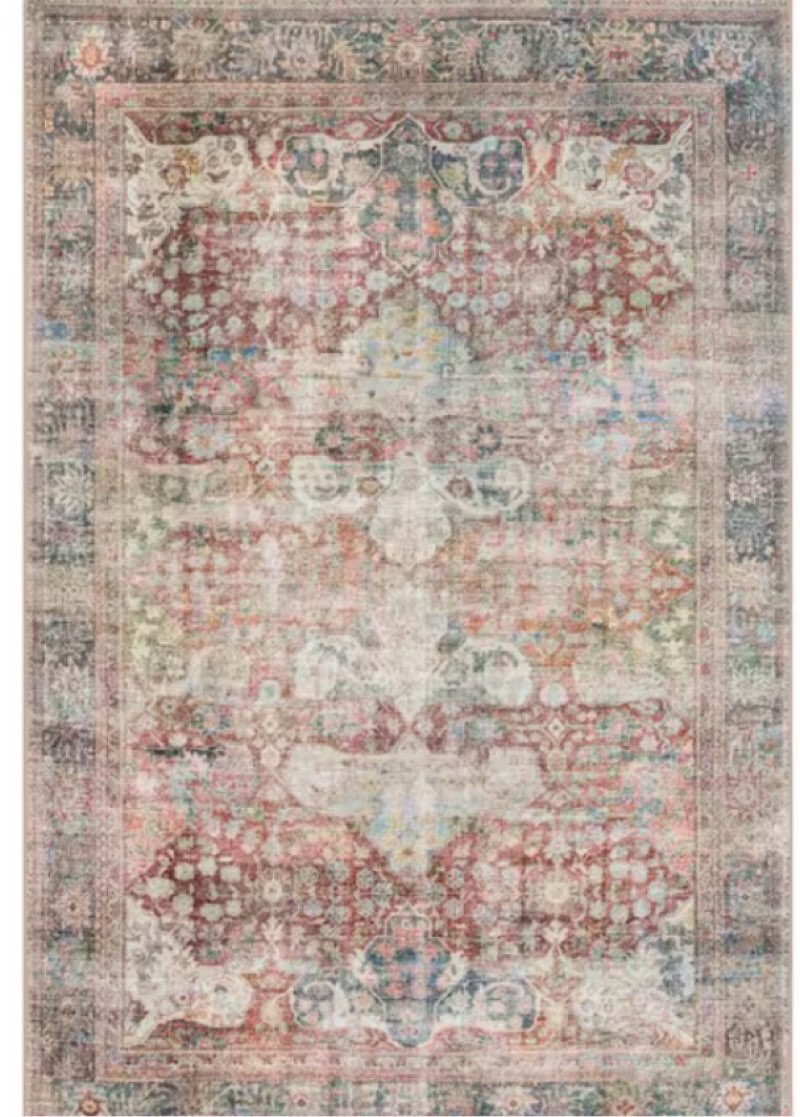 Loren Brick/Multi 5 ft. x 7 ft. 6 in. Distressed Bohemian Printed Area Rug
