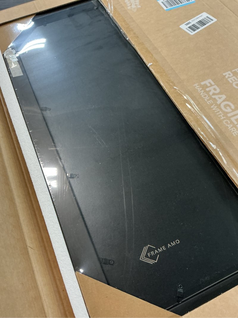 Condition photo showing Good Condition for Frame Amo 17x25 Black Solid Wood Poster Frame, White Mat for 14x22 Image, Tempered Glass Front, 1.5 inch Wide, 1 inch Thick, High-End, Heavy-Duty, Gallery Grade & Acid-Free Black 17x25