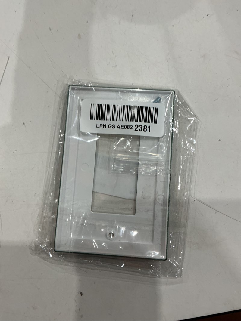 Condition photo showing As Is for outlet covers dark green 1 gang single rocker light switch cover plate decorative gfci wallplates socket cover electrical switch plate covers for bathroom bedroom home decor 1 gang single rocker - 5 x 3 in dark green