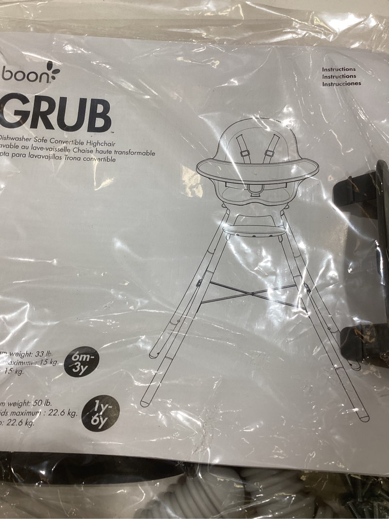 Boon GRUB Adjustable Baby High Chair - Convertible High Chair and Toddler Chair - High Chairs for Babies and Toddlers 6 Months to 6 Years - Dishwasher Safe - Gray Visit the Boon Store