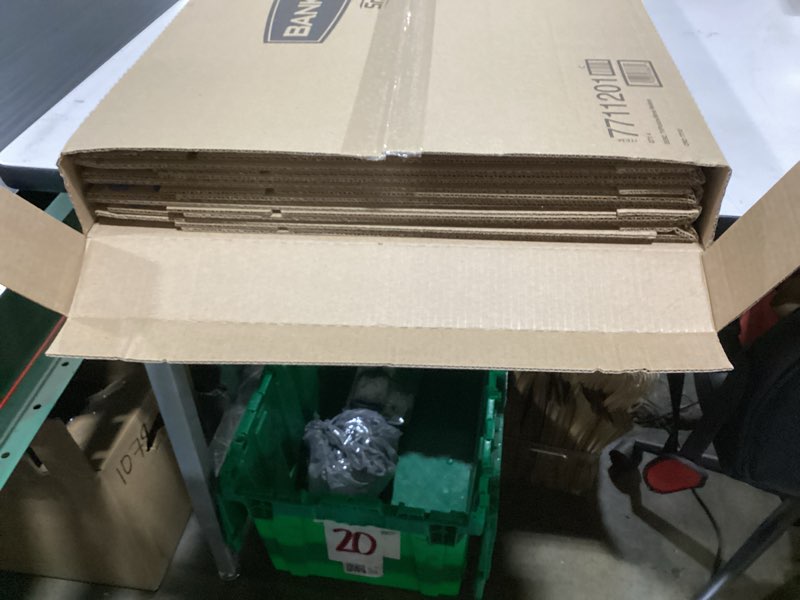 Condition photo showing New/Like New for bankers box 4-pack medium tv/picture/mirror moving boxes | protect tvs, mirrors, and framed art with rigid moving boxes sized for flat, fragile items.
