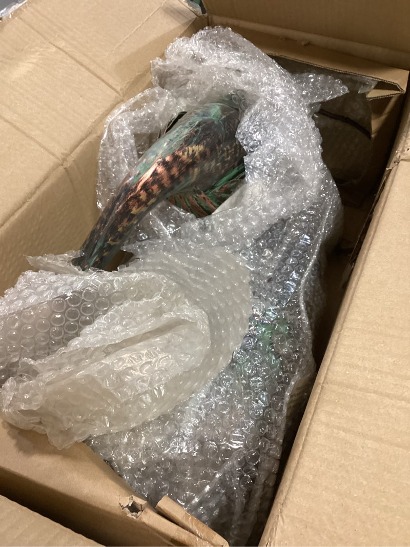 Condition photo showing Good Condition for Shorayn Garden Crane Statues, Blue Heron Sculptures for Outdoor, Cranes Decor Metal Bird, Patina Garden Art Lawn Ornaments for Yard Patio Porch Outside Decorations