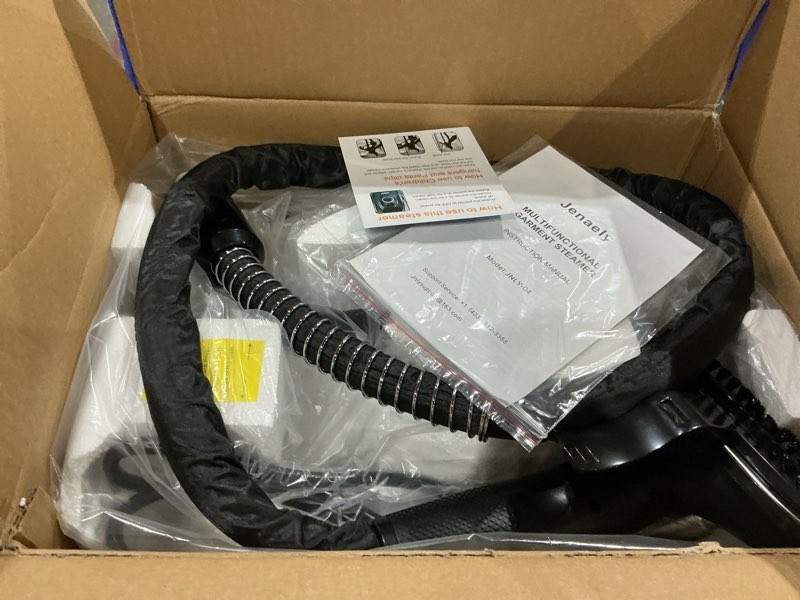Condition photo showing New/Like New for steamer for clothes, jenaely 1500w standing garment steamers, 35s fast heat-up, 80 mins of continuous powerful steam with 2.8l water tank, pants clip & children's clothing hanger