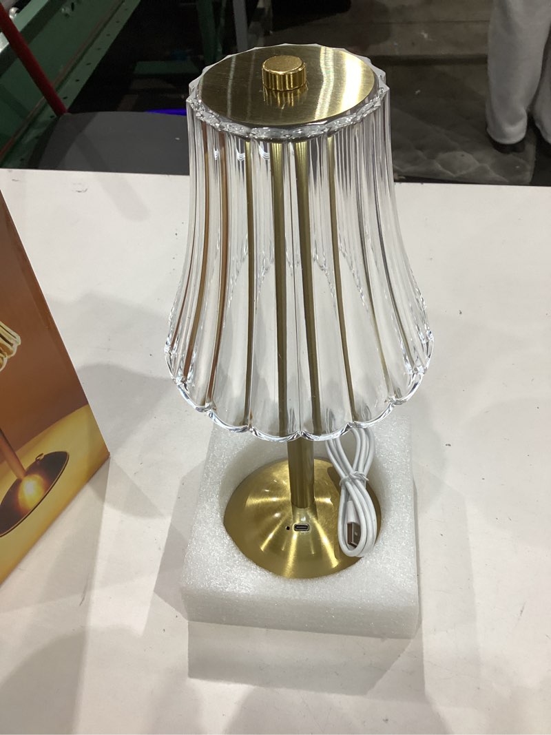 Condition photo showing Good Condition for liliful 1 pcs cordless table lamp rechargeable touch led small gold portable battery operated usb-c desk lamp 3 color dimmable for bedroom living room dining (gold,rose style) gold rose style 1