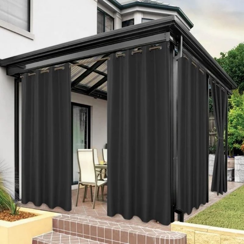 Easy-Going Outdoor Curtains Waterproof Windproof Weatherproof Curtain for Patio, Cabana, Porch, Perg