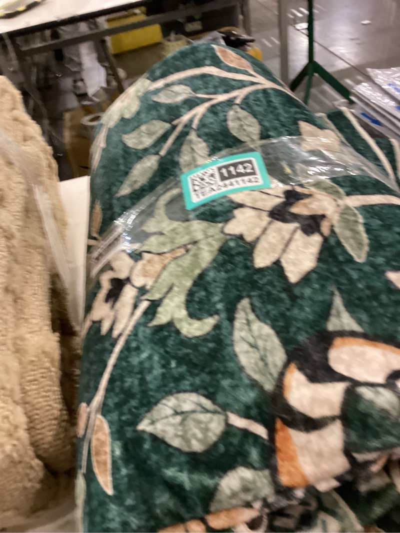 Condition photo showing As Is for Moynesa Tiger Washable Rugs, 8x10 Area Rugs for Living Room, Soft Large Vintage 8x10 Bedroom Green Rug, Botanical Non Slip Ultra Thin Floor Carpet for Dining Room Home Office 8' x 10' (Rectangular) Green