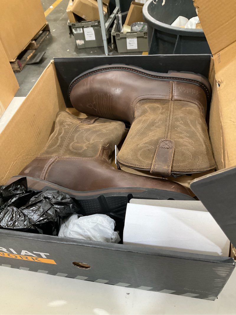 Condition photo showing Good Condition for Ariat Groundbreaker Steel Toe Work Boot – Men’s Wide Calf, Western Work Boots 11.5 Brown