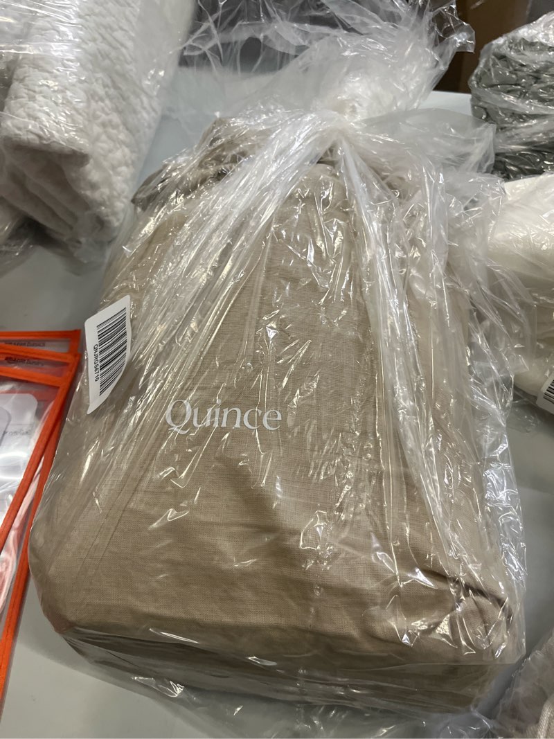 Condition photo showing Good Condition for european linen sheet set, queen, toffee