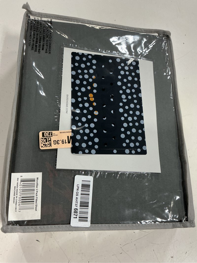 Condition photo showing New/Like New for bare home 2-pack fitted bottom sheets twin - premium 1800 ultra-soft wrinkle resistant microfiber - deep pocket (twin, grey) 04 - grey twin 2