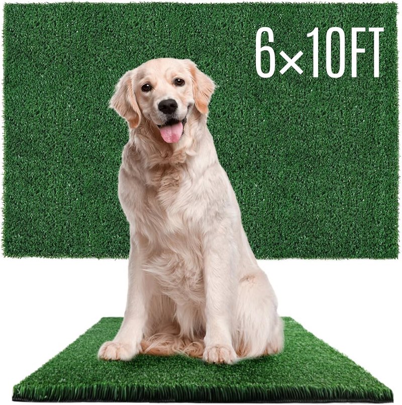 sunturf dog grass pads 6 x 8 ft, 0.8 inch high pile artificial grass pads for dogs potty, fake grass rug indoor outdoor lawn landscape for garden turf mat for dogs training