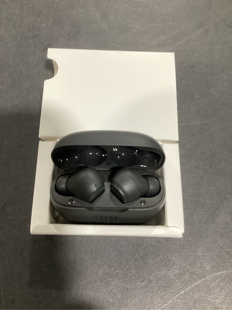 Condition photo showing Good Condition for JBL Vibe Beam - True Wireless JBL Deep Bass Sound Earbuds, Bluetooth 5.2, Water & Dust Resistant, Hands-Free Call with VoiceAware, Up to 32 Hours of Battery Life (Black) Black Earbuds