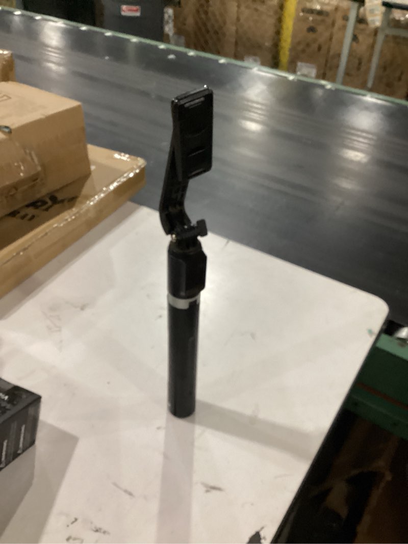 Condition photo showing As Is for phone tripod, 86" tall tripod for iphone with flexible gooseneck & remote, portable aluminum cellphone stand for selfies, video recording,travel, compatible with iphone android 86 inch black