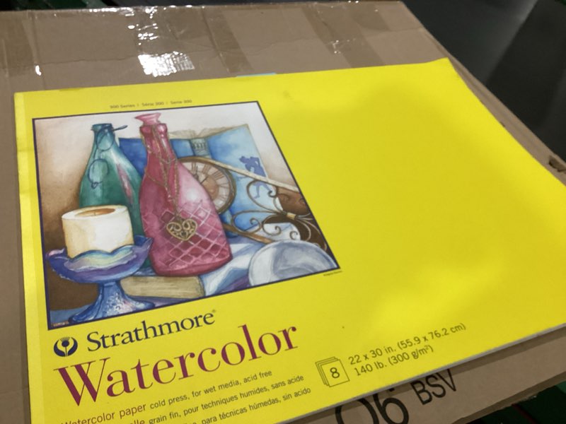 Condition photo showing Good Condition for Strathmore 300 Series Watercolor Paper Pad for Painting and Art, Coldpress, 22 x 30 inches, 8 Sheets