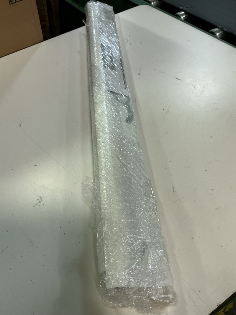 Condition photo showing As Is for (unknown size)white cordless faux wood blinds for windows with 2 in. slats - 26.5 in. w x 48 in. l (actual size 26 in. w x 48 in. l)
