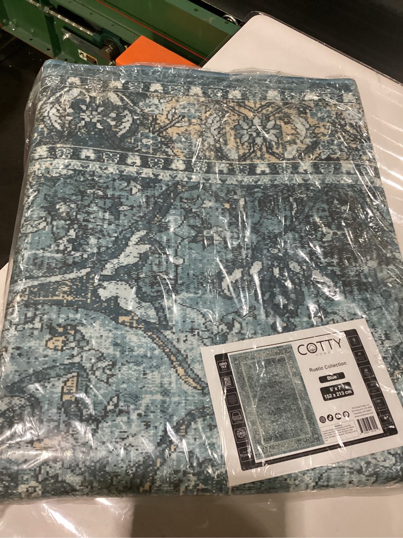 Cotty Home rustic collection blue 5’ x 7’ 152 x 213cm 