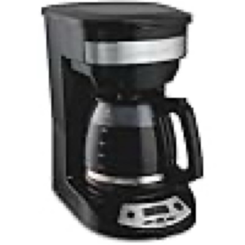 Hamilton Beach 12 Cup Programmable Drip Coffee Maker, Brew Options, Glass Carafe (46299), Black with Stainless Accents