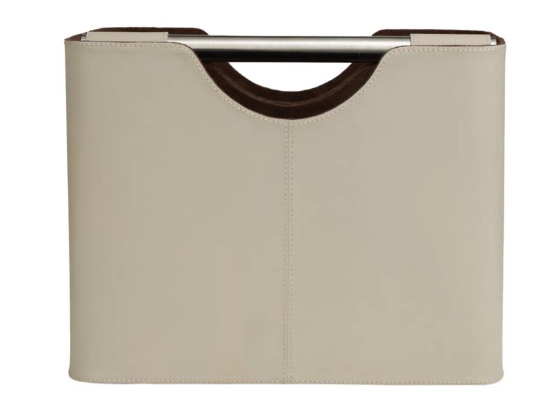 Lytham Brown Leather Decorative Magazine Holder with Divided Inside, 16" x 10" x 12"