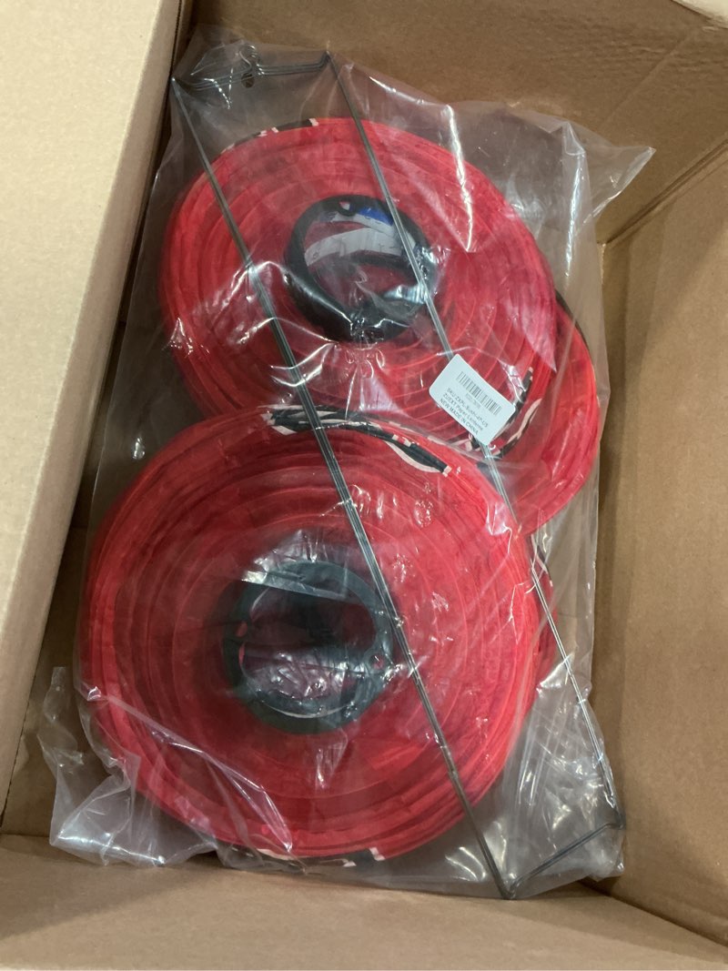 Condition photo showing Good Condition for Traditional Japanese Style Red Silk Hanging Sushi Bar Lantern 10x18 Inch, ZUEXT Set of 4 Waterproof Festive Indoor Outdoor Lanterns Home Yard Sushi Ramen Restaurant Decoration